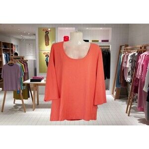 Isabella Bird Women's Top Scoop Neck 3/4 Sleeve Cotton Spandex Size 2X